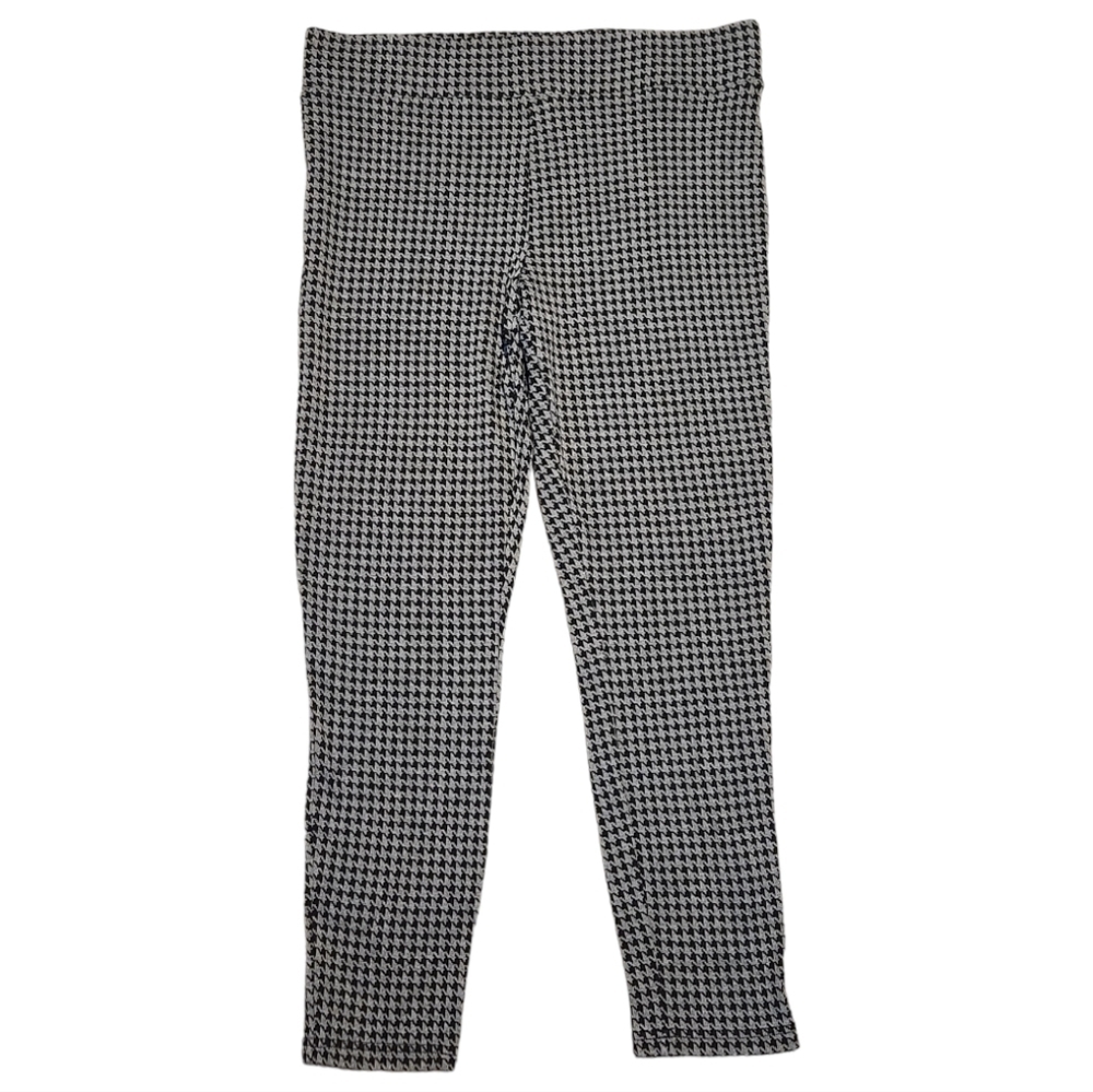 Loft Outlet Women's Black and Gray Houndstooth Leggings, size large